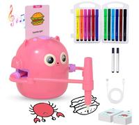 Drawing Robot for Kids, Robot Toys, Interactive Educational Drawing Robots Toy for Kid, I Draw Robots with Voice Interaction& 100 Word Cards, Gift for 5+ Year Old Boys Girls Kids Education
