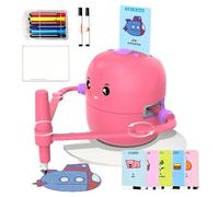 Drawing Robot for Kids with 100 Cards, Montessori Painting Toys, Voice Interactive Educational Smart Art Painting Toys for 3-8 Year Old Boys Girls, Birthdays Christmas Early Learning (Pink,Upgraded)