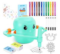 Drawing Robot for Kids with 150 Learning Cards & 17 Colorful Pens, Voice Interactive Educational Smart Art Painting Machine, Step-by-Step Drawing for Boys Girls Early Learning & STEM Toys (Green)