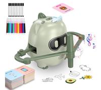 Drawing Robot for Kids with 200 Cards, Rechargeable 4-in-1 Draw/Learn/Spell/Music Interactive Educational Robot Drawing Machine Doodle Bot with 12 Color Pens for 3-8 Year Old Boys Girls Present