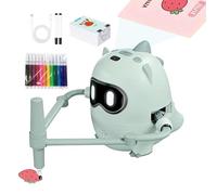 Drawing Robot With Cards - Smart Educational Interactive Painting Toy, Trace And Draw Projector, Learning Tool, Voice Function, 100 Word Cards, 12 Colored Pencils, Fun Creative Activity | F
