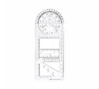 Drawing Ruler, Multifunctional Geometric Rulers Plastic Elementary School Geometric Drawing Template Measuring Tool for Student School Office Supplies (White)