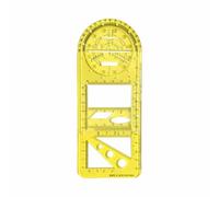 Drawing Ruler, Multifunctional Geometric Rulers Plastic Elementary School Geometric Drawing Template Measuring Tool for Student School Office Supplies (Yellow)