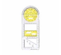 Drawing Ruler, Multifunctional Geometric Rulers Plastic Elementary School Geometric Drawing Template Measuring Tool for Student School Office Supplies (Yellow-White)
