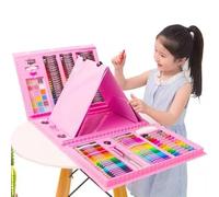 Drawing Set, Colored Pencils, Crayons Innovation, 208 Pieces, Girls, Present, Art Set, Coloring Books, Painting, Stationery, Children's Gift, Portable, For Kindergarten Entrance, School Entrance