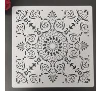 Drawing Stencils,30x30cm Retro Flower Pattern Reusable Plastic Stencil Kit for Painting on Wood, Wall,Fabric, Rock,Canvas,Furniture Home Décor