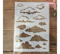 Drawing Stencils Set,A5 21cm Cloud Stencils for Painting on Wood,Wall,Fabric,Rock,Floor,Tile,Art Craft Stencils for Home Decor