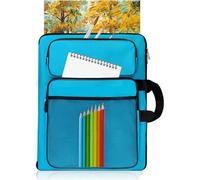 Drawing Supply Bag 15x18 in Children's Art Class, Case Storage Sketchbook, Pencil, Set for Artwork, Poster, Sketch Drawing(Blue)