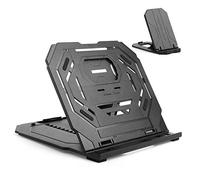 Drawing Tablet Stand, Laptop Stand, Foldable Stand for Pen Tablet Display, 9 Levels Adjustable Angles with a Built-in Phone Holder, for 12-17 inch Drawing Tablet, MacBook, Laptop, iPad, Book, Phone
