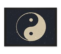 Artery8 Drawing Taoist Philosophy Yin Yang Black White Artwork Framed Wall Art Print A4