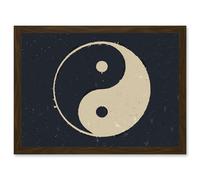 Artery8 Drawing Taoist Philosophy Yin Yang Black White Artwork Framed Wall Art Print A4