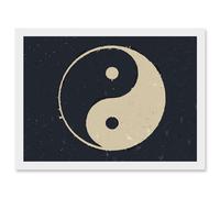 Artery8 Drawing Taoist Philosophy Yin Yang Black White Artwork Framed Wall Art Print A4