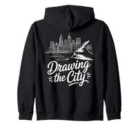 Drawing The City Skyline Urban Sketching Art Zip Hoodie