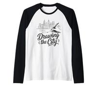 Drawing the City Urban Sketching Artist Raglan Baseball Tee