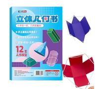 Drawing Thread 3D Geometry Learning Book | Textbook for Volume Formulas, Interactive Toy with Volume Formulas for Children Beginners Participation Activities