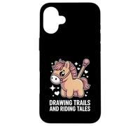 Drawing Trails And Riding Tales Cute Pony Horse Case for iPhone 16 Plus