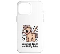 Drawing Trails And Riding Tales Cute Pony Horse Case for iPhone 16 Pro Max