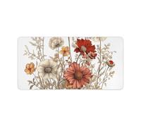 Drawings of Some Dried Flowers Desk Pad Protector Large Waterproof Desk Mat Blotter Non-Slip Rubber Base Multifunctional Mouse Keyboard Gaming Pad Big Computer Mat for Home Office