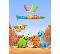 DrawKidColor Dinosaurs Coloring Book for Kids Ages 2-5: 30 Simple and Cute Dinosaur Illustrations for Toddlers and Preschoolers