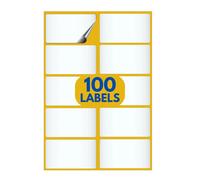 Drawlish White Address Sticky Labels Pack of 100 - Glossy Name Labels