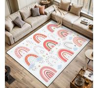 drawn set different rainbows hearts clouds stars Area Rugs Living Room Large 120x170 cm Washable Vintage Soft Rug Modern Non Slip Floor Carpet Mat for Bedroom Kitchen Dining Room