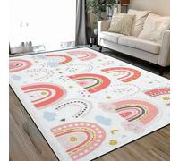 drawn set different rainbows hearts clouds stars Area Rugs Living Room Large 160x230 cm Washable Vintage Soft Rug Modern Non Slip Floor Carpet Mat for Bedroom Kitchen Dining Room