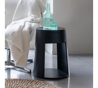 Drawn Side Table - 1 Drawer - Round - Black - Mango Wood