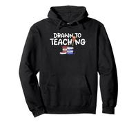 Drawn To Teaching Funny Art Teacher Painting Class Pullover Hoodie