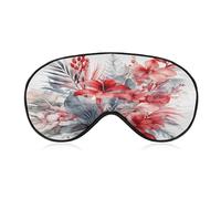 Drawn Tropical Flowers Sleeping Mask Sleep Mask for Side Sleeper Relaxing Zero Pressure Night Blindfold Light Block-Out Eye Mask for Sleep with Easy Adjustable Strap