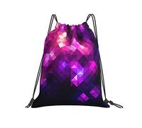Drawstring Backpack 36x42cm, Lattice Stripes Personalised Drawstring Bag Girls Boys Rucksack, For Hiking, Travel, Yoga
