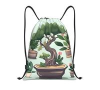 Drawstring Backpack Bonsai Plant Sports Gym Bag Adults Girls Rucksack, For Children, School, Beach, 36x42cm