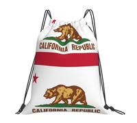 Drawstring Backpack California Waterproof Gym Sack Backpack Versatile Gym String Bag For Sport Trainer Shopping 39X46Cm