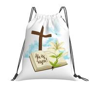 Drawstring Backpack Christianity Jesus Cross Waterproof Drawstring Gym Design Sport Bag String For Fishing Trainer Hiking 39X46Cm