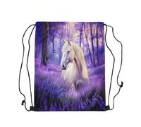Drawstring Backpack Cute Horse Scratch Drawstring Bag Pull String Gym Sackpack For Swim School Running