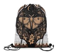 Drawstring Backpack Death Moth Boho Moth Sports West Gothic Design Drawstring Gym Bag Versatile Gym Bag For Women Yoga Shopping 39X46Cm