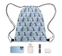 Drawstring Backpack Dinosaur Print Waterproof Travel Backpack