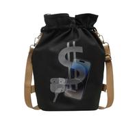 Drawstring Backpack - Dollar Pattern Sports Bag, Portable Sports Bag, Lightweight Durable Material, Easy to Carry Design | Drawstring Backpack Dollar Pattern for Men Women K, black, see description