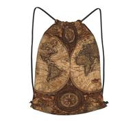 Drawstring Backpack Draw String Back Bag Vintage Old World Map Drawstring Bags Cinch Sack Gym Bags