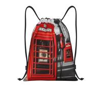 Drawstring Backpack England Uk Retro London Telephone Lightweight Drawstring Gym Bag Foldable Draw String Back Bag For Beach Shopping Outside 39X46Cm