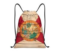 Drawstring Backpack Florida Flag Wood Grain Print Drawstring Sport Bag Adults Large Storage Pouch, For Women, Men, Shopping, 36x42cm