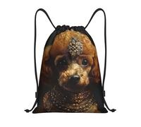 Drawstring Backpack Foldable Draw String Back Bag Poodle Puppy Drawstring