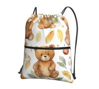Drawstring Backpack Gym Bag Cinch Bag Draw String Back Bag Some Leaf Bears Drawstring Bags for Travel