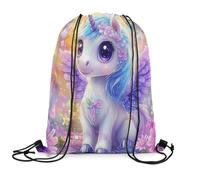Drawstring Backpack Horse Sea Resistant Draw String Back Large Capacity Gym Sackpack For Swim Shopping School