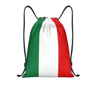 Drawstring Backpack Italy Flag String Bag Water Repellency Folding Storage Pouch, For Women, Men, Gym, 36x42cm