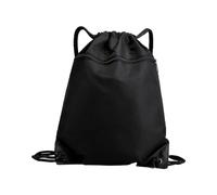 Drawstring Backpack Large Lightweight Wear Resistant Casual Daypack Rucksack Black, 43x50x1cm