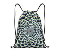 Drawstring Backpack Lightweight Polyester Cinch Bag with Adjustable Straps | Spiral Optical Illusion Art Printed Drawstring Bag Durable String Sackpack For Gym Travel Beach Shopping, M