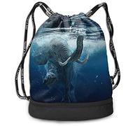 Drawstring Backpack Multipurpose Swimming African Elephant Underwater Print Sport Travel Gym Bundle Backpack Bag, Unisex
