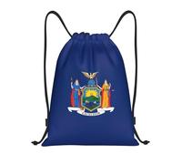 Drawstring Backpack New York State Flag Print Personalised Drawstring Bag Large Water Repellency Storage Pouch, For Shopping, Activities, Sports, 36x42cm