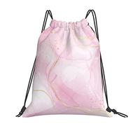 Drawstring Backpack Pastel Rpse Pink Marble Storage Backpack Fashion Drawstring Sport Bag Premium Sport Bag For Picnic Gym Football Men
