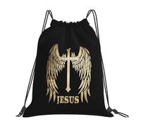 Drawstring Backpack, Religious Christianty Faith Jesus Rucksacks Eco Friendly String Bag Daily Swim Bag For Holidays Yoga Hiking 36X42Cm